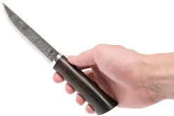 Autine Damascus Bushcrafter, Wengé, Fourreau RH Brun, Couteau Bushcraft -Célèbre Couteaux Magasin AT BUS WNG DAM 06 autine at bus wng dam 06