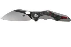Bestech Nogard BT2105C Titanium, Red Marble Carbonfiber Couteau De Poche, Kombou Design