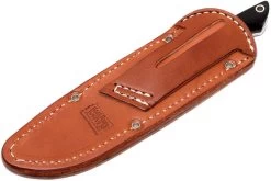 Bark River Mini Kalahari A2, Black Canvas Micarta, Brown Sheath -Célèbre Couteaux Magasin BRK12 012BRKC 08 bark river brk12 012brkc 08