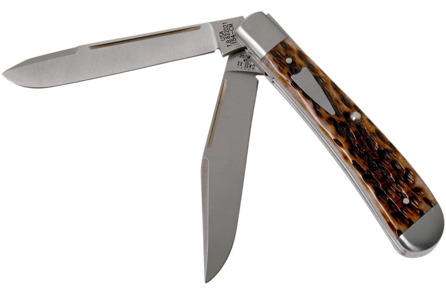 Case HT Trapper, Brown Bone, 154CM, Peach Seed Jig, 10774, TB622021 Couteau De Poche, Tony Bose Design 3 Case HT Trapper, Brown Bone, 154CM, Peach Seed Jig, 10774, TB622021 Couteau De Poche, Tony Bose Design