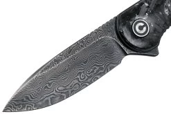 Civivi Elementum C907C-DS2 Damascus, Shredded Silver Carbonfiber Couteau De Poche -Célèbre Couteaux Magasin CIC907C DS2 03 civivi