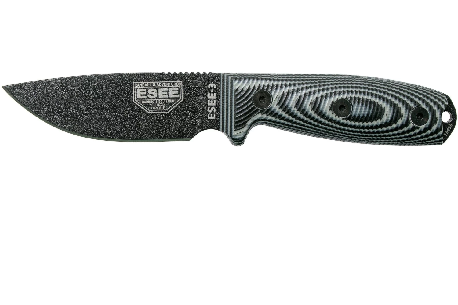 ESEE Model 3 Black Blade 3D Grey-Black G10 Couteau De Survie 3PMB-002 étui Noir + Clip De Poche 3 ESEE Model 3 Black Blade 3D Grey-Black G10 Couteau De Survie 3PMB-002 étui Noir + Clip De Poche