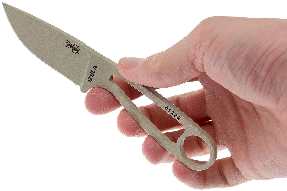 ESEE Izula Desert Tan IZULA-DT Couteau De Cou Avec étui Et Noir + Clip Ceinture 4 ESEE Izula Desert Tan IZULA-DT Couteau De Cou Avec étui Et Noir + Clip Ceinture – Image 3