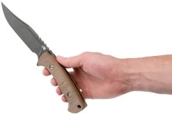 Rick Hinderer Ranch Bowie Natural Canvas Micarta, Battle Black, Couteau Bowie -Célèbre Couteaux Magasin HRK TRB BB NM 06 rick hinderer knives