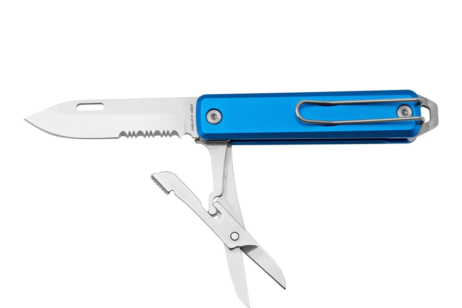 The James Brand The Ellis Scissors, Cerulean, Aluminum Serrated, Couteau De Poche 4 The James Brand The Ellis Scissors, Cerulean, Aluminum Serrated, Couteau De Poche – Image 2