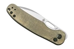 Kizer Vanguard HIC-CUP V3606C1, Button Lock Green Micarta Couteau De Poche, Azo Design -Célèbre Couteaux Magasin KZV3606C1 06 kizer