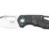 MKM Isonzo FX03M-3CM Clip Point Marble Carbon Fiber, Couteau De Poche, Jesper Voxnaes Design