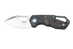 MKM Isonzo FX03M-3CM Clip Point Marble Carbon Fiber, Couteau De Poche, Jesper Voxnaes Design