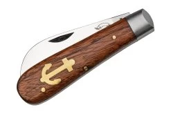 Otter Anchor Knife 174 Small Carbon, Sapeli, Brass Anchor, Couteau De Poche -Célèbre Couteaux Magasin OR174 04 otter
