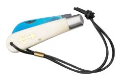 Otter Anchor Knife SET 173 KN Large Blued Carbon, Bone, Brass Anchor, Leather Strap Couteau De Poche -Célèbre Couteaux Magasin ORSET173KN 07 otter