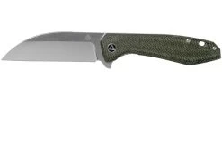 QSP Knife Pelican QS118-E1 Stonewash, Green Micarta Couteau De Poche
