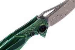 Rike Mini Hummingbird Couteau De Poche Damascus, Vert -Célèbre Couteaux Magasin RKMINI GR 06 rike knives mini hummingbird rkmini gr 06