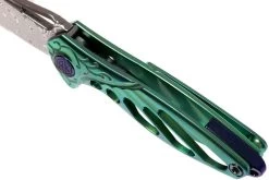 Rike Mini Hummingbird Couteau De Poche Damascus, Vert -Célèbre Couteaux Magasin RKMINI GR 07 rike knives mini hummingbird rkmini gr 07