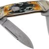Rough Ryder Canoe Cinnamon Stag RR2156 Damascus Slipjoint Couteau De Poche -Célèbre Couteaux Magasin RY2156 01 rough ryder