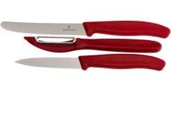 Victorinox SwissClassic Couteaux à Légumes Rouge, Ensemble De 3, 6.7111.31