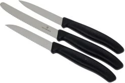 Victorinox SwissClassic Couteaux à Légumes Noir, Set De 3, 6.7113.3